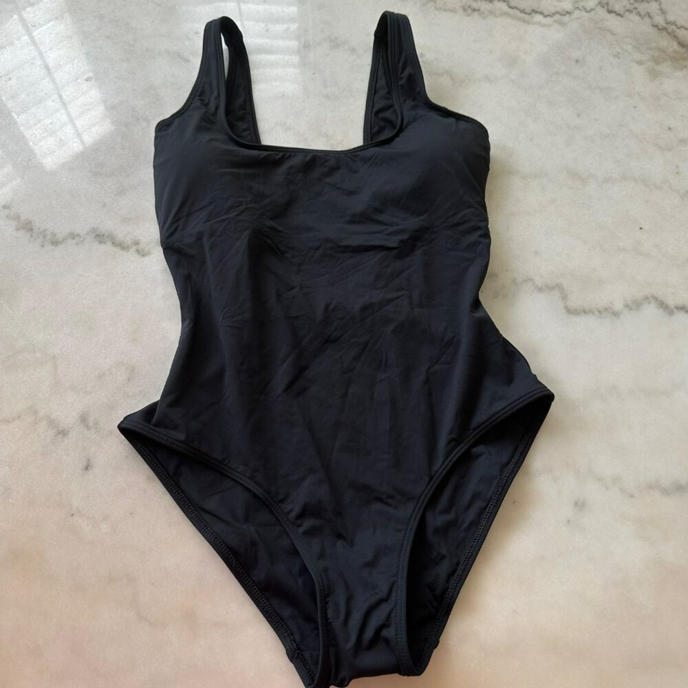 Everlane The Square-Neck One-Piece Black Swimsuit Size Small NWT - Picture 2 of 10